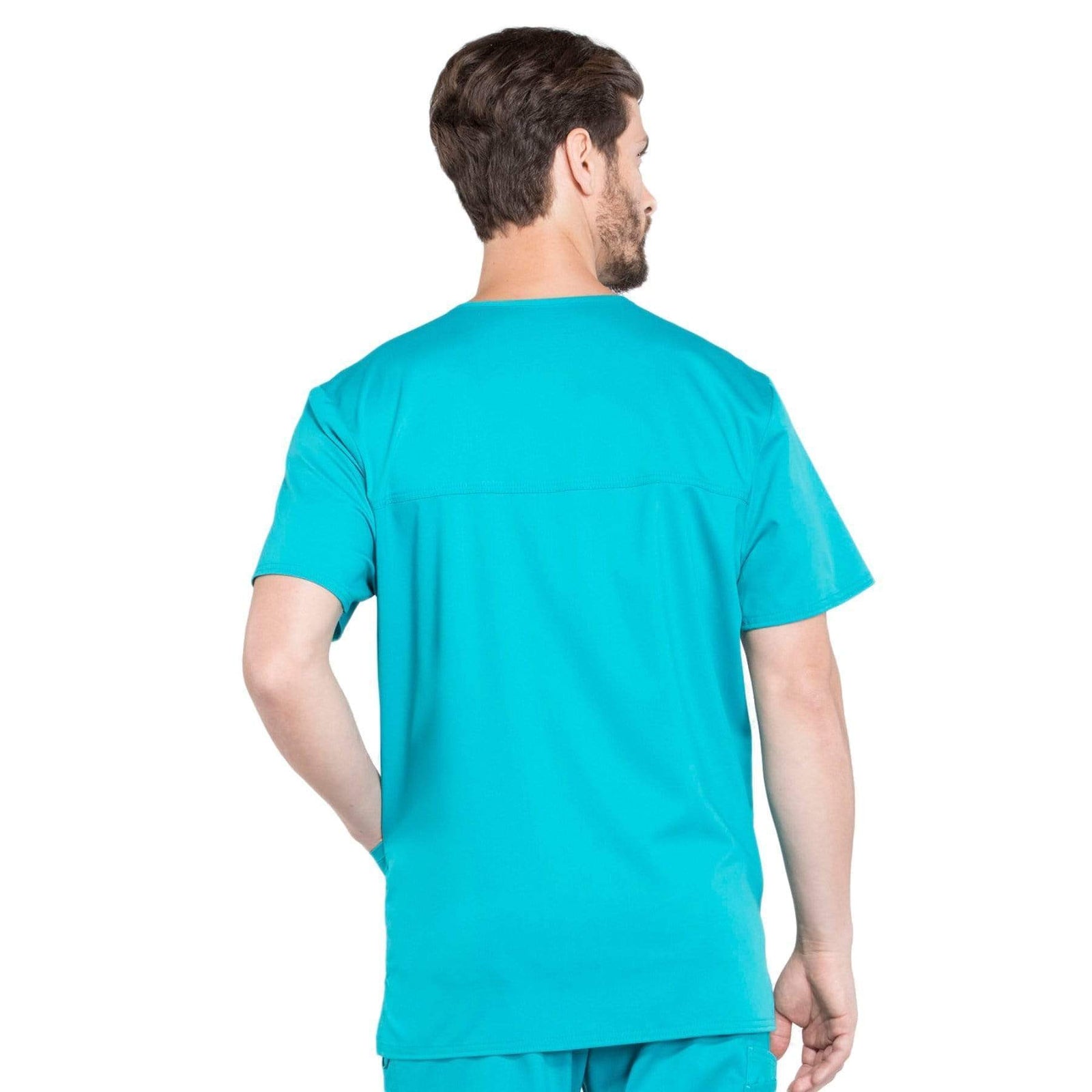Cherokee Workwear Revolution WW670 Scrubs Top Men's V-Neck Teal Blue