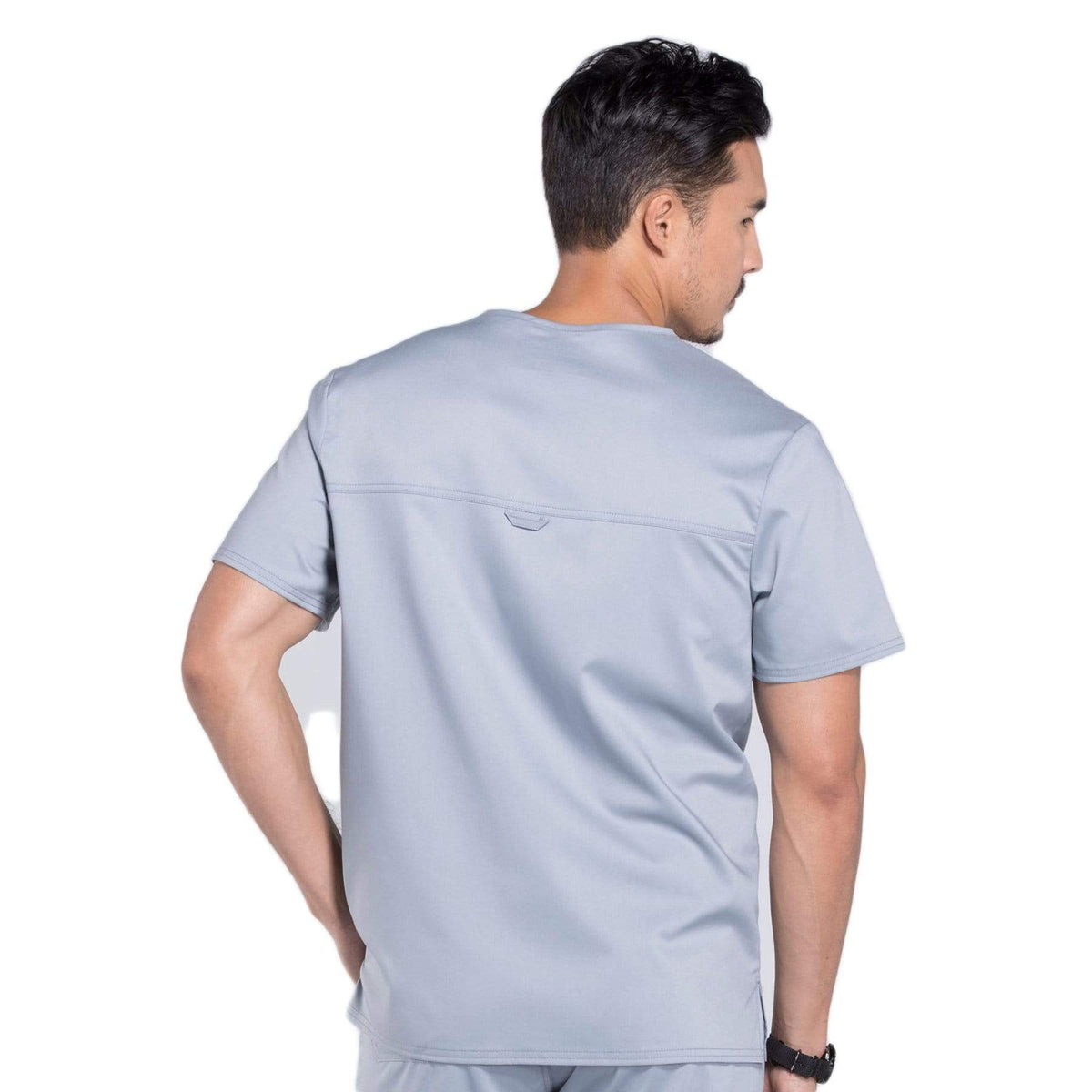 Cherokee Workwear Revolution WW690 Scrubs Top Men's V-Neck Grey
