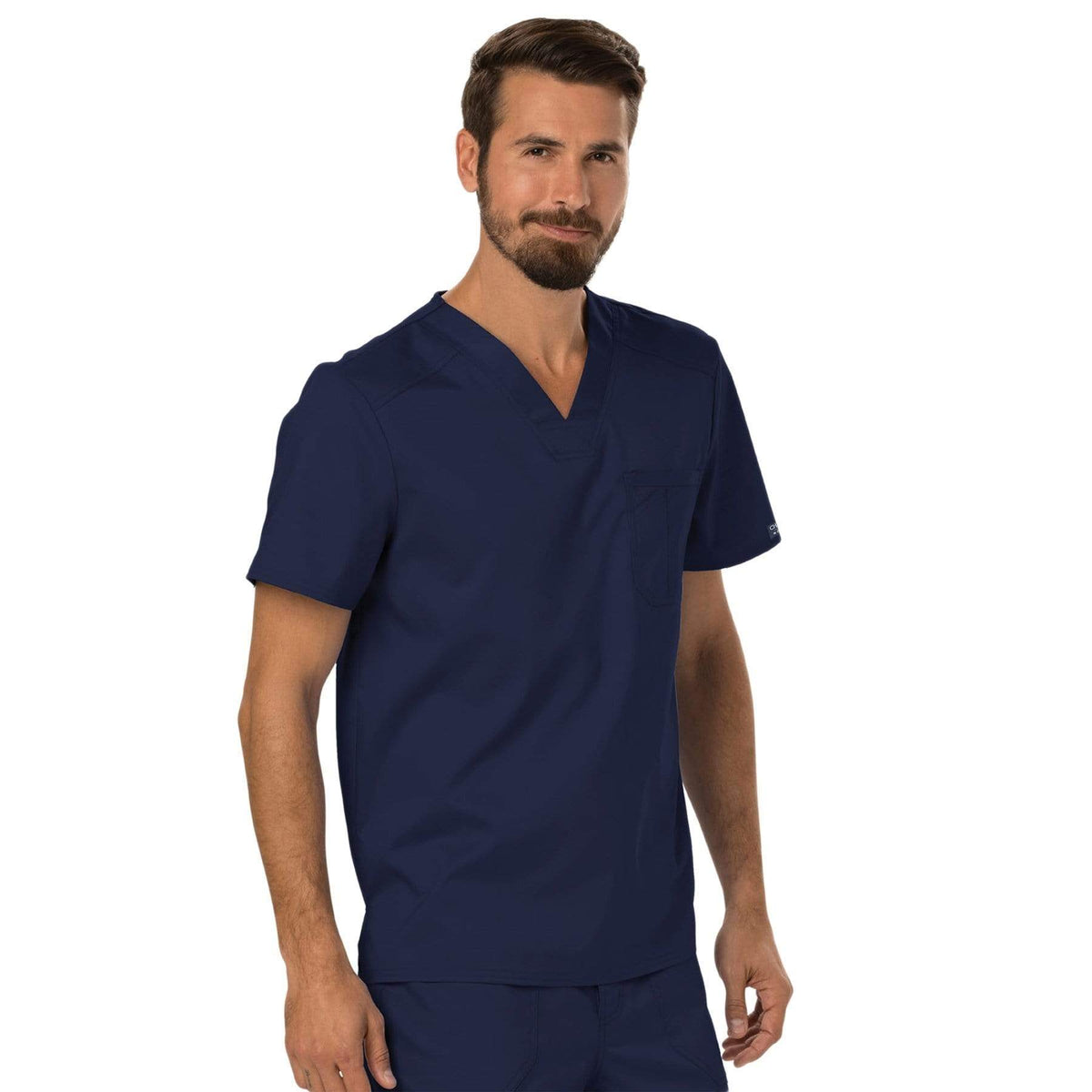 Cherokee Workwear Revolution WW690 Scrubs Top Men's V-Neck Navy