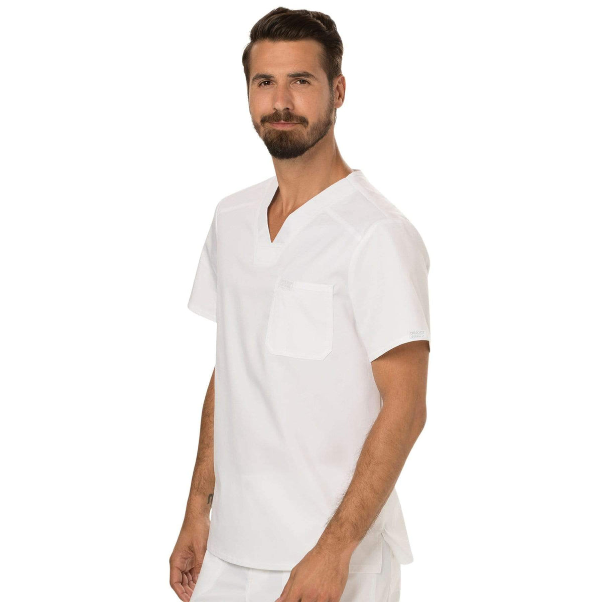 Cherokee Workwear Revolution WW690 Scrubs Top Men's V-Neck White