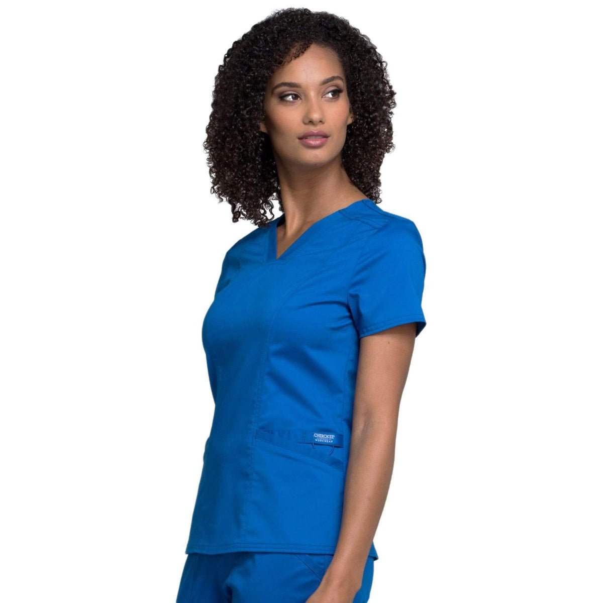 Cherokee Workwear Revolution WW710 Scrubs Top Women's V-Neck Royal