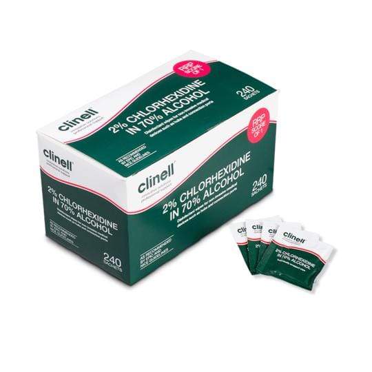 Clinell Device Wipes Clinell Alcohol 2% Chlorhexidine Medical Device Wipes - 240pk