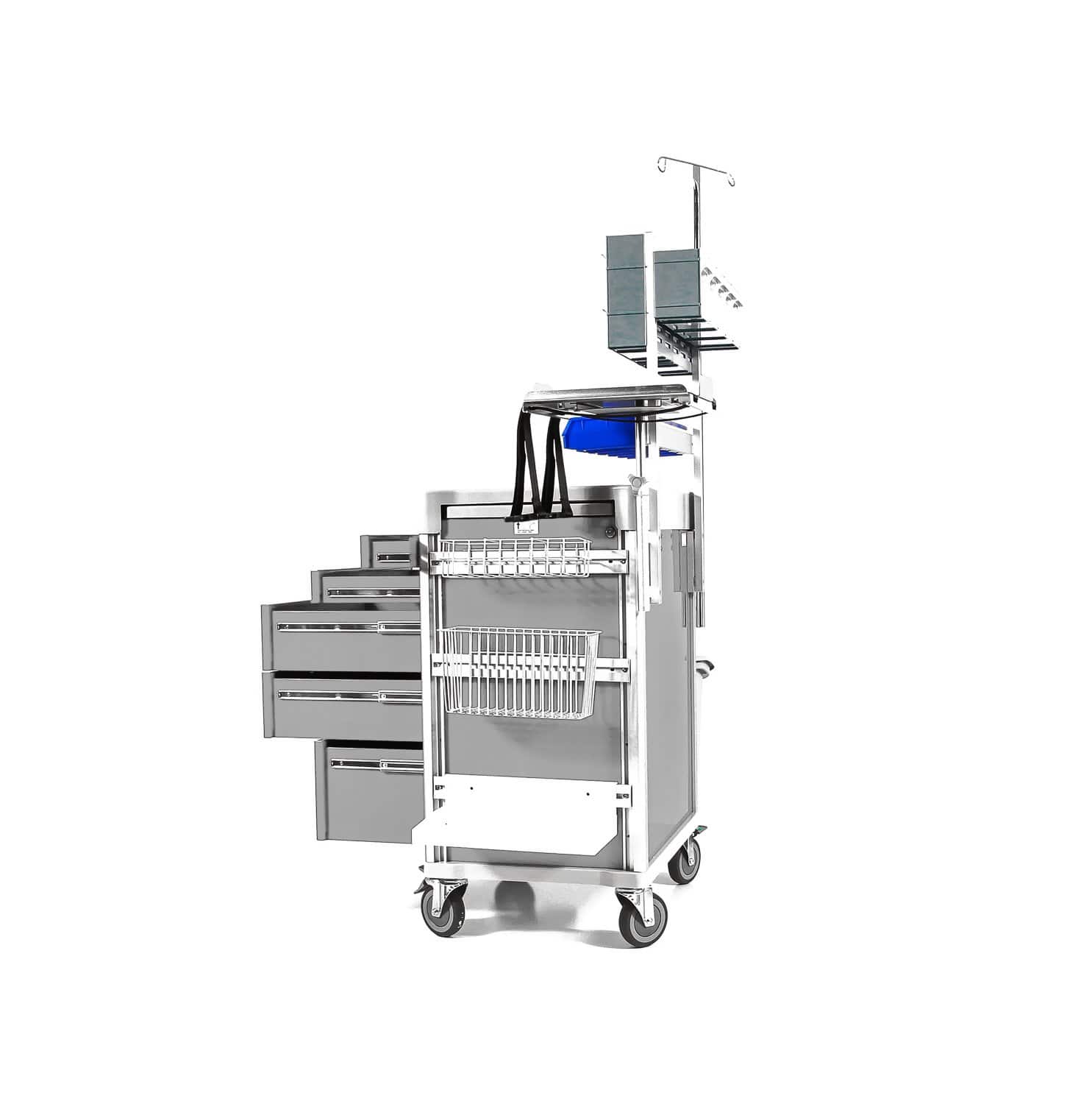 Clinicart 34inch Emergency Cart Silver
