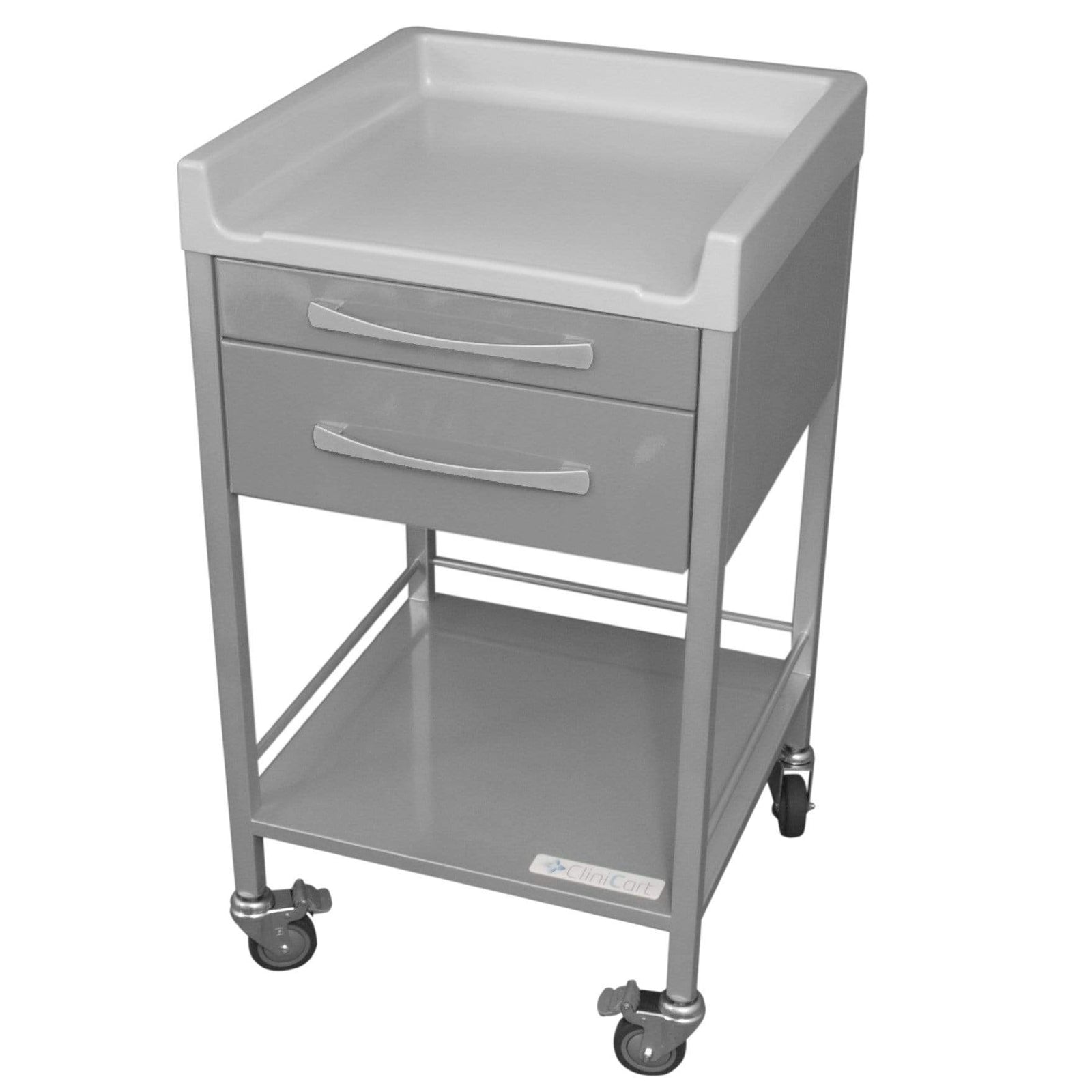 Clinicart Dressing Instrument Trolley  50cm x 50cm 2 Drawer