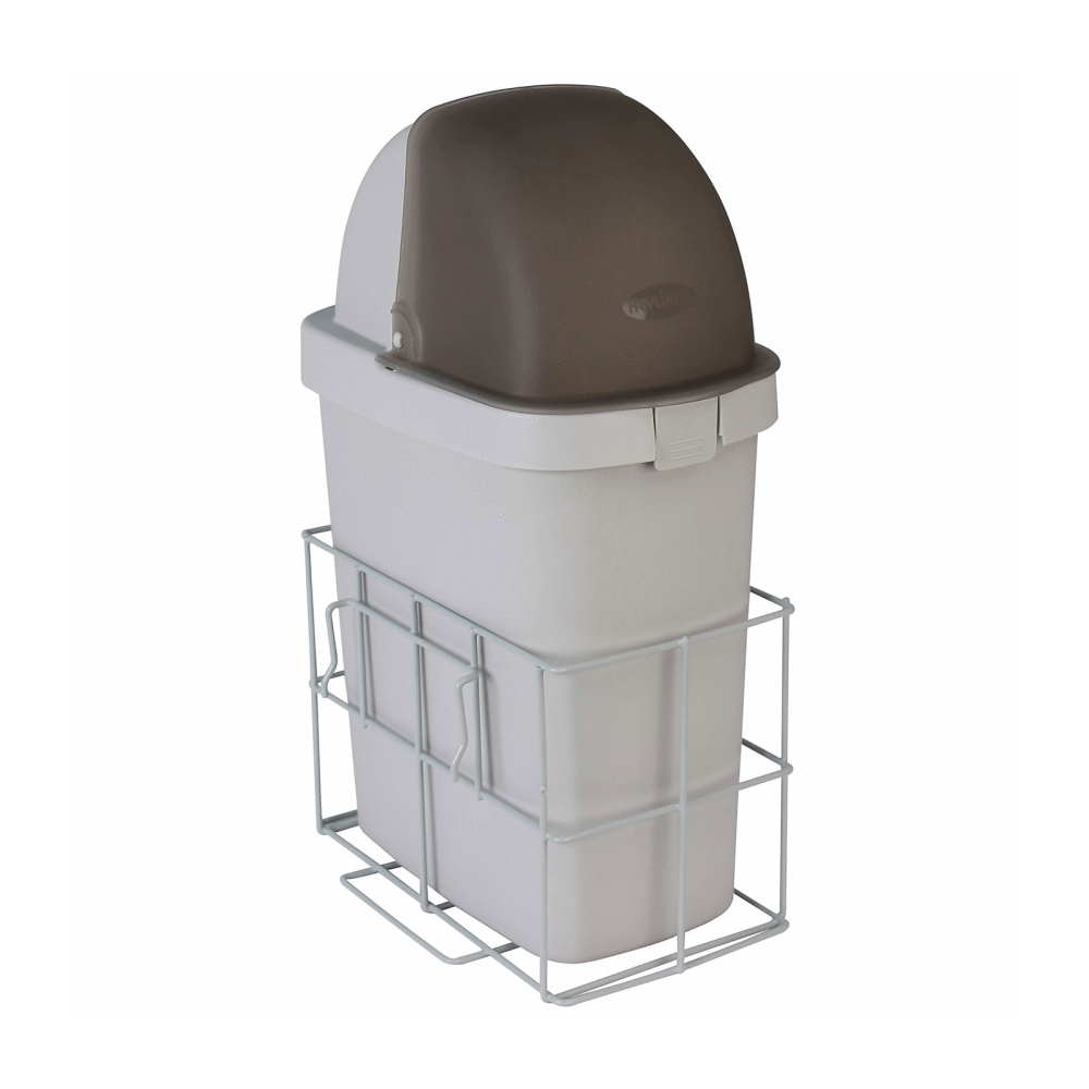 Clinicart Waste Bin With Lid, Basket, Side Rail 255x170x315mm