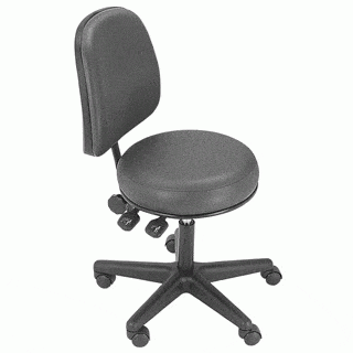Dalcross Surgeon Stool with Back Rest Black