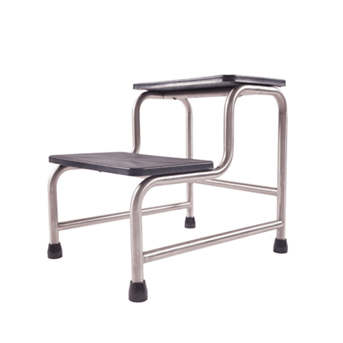 Double Metal Step With Rubber Non Slip Surface