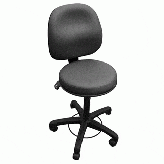 Foot Control Surgeon Stool with Back Rest Black