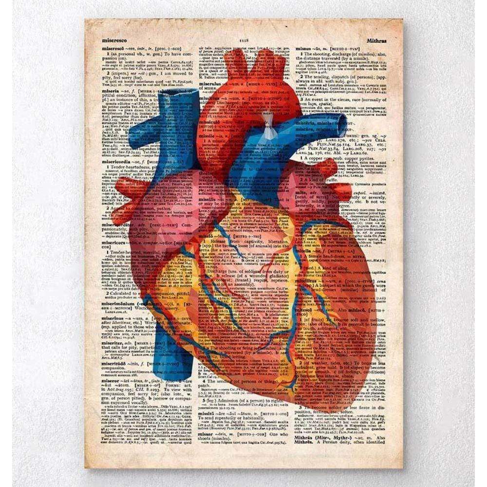 Geometric Heart III Old Dictionary Page