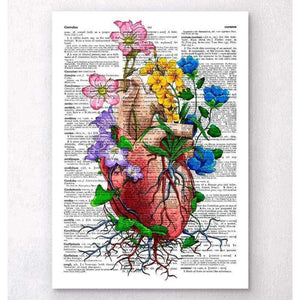 Heart With Flowers Dictionary Page