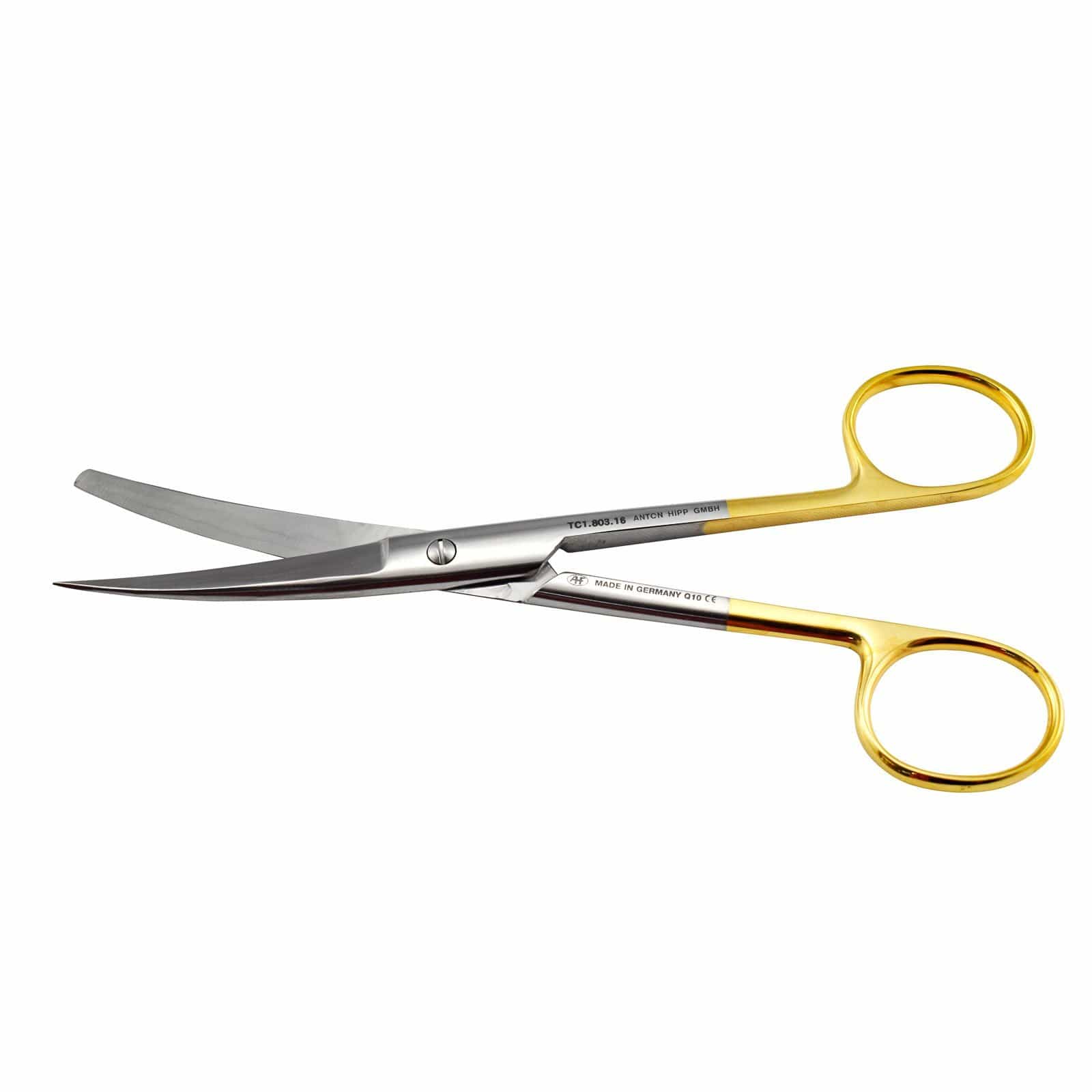 Hipp Surgical Instruments 16.5cm / Curved + TC / Sharp/Blunt Hipp Surgical Scissors