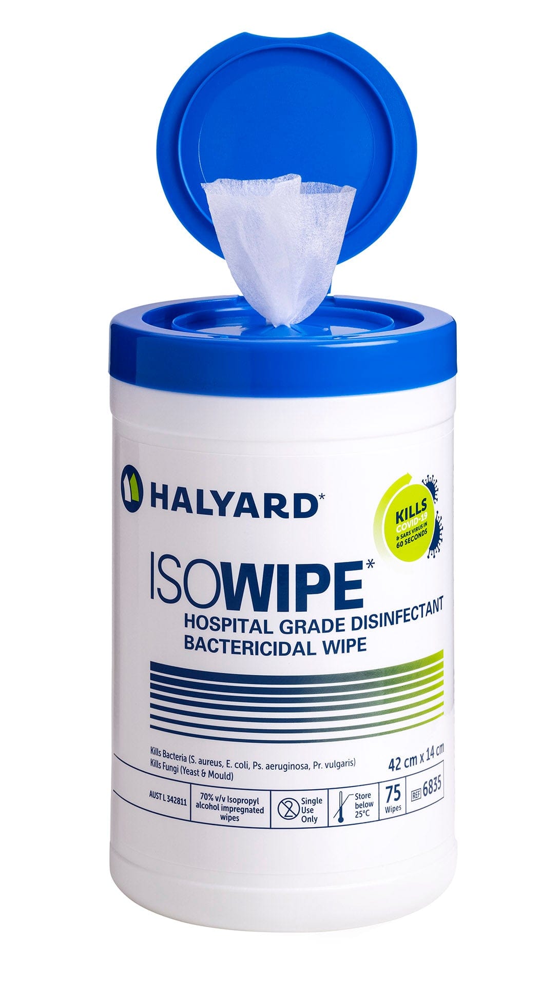 Halyard Surface Wipes ISOWIPE Bactericidal Wipes