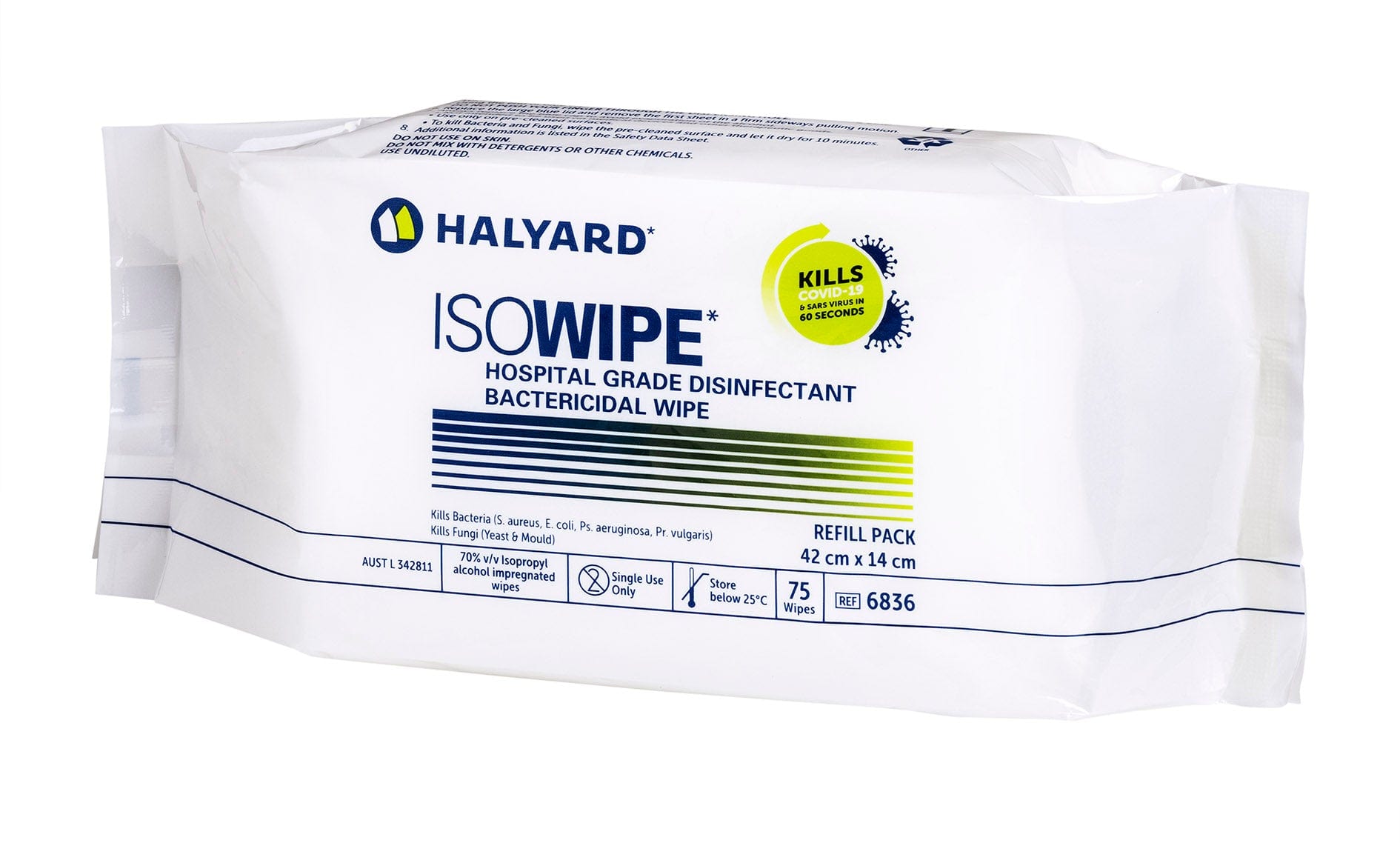 Halyard Surface Wipes Refill Pack ISOWIPE Bactericidal Wipes
