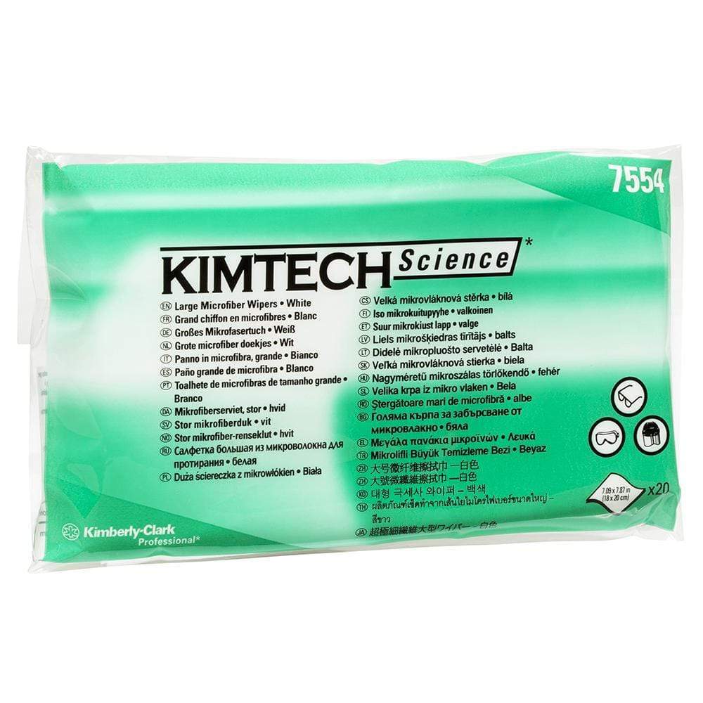 Kimtech Wipers Speciality Microfibre Wiper - White / 17.8cm x 17.8cm / 20 Wipers/Carton Kimtech Speciality Wipers and Bench Protectors
