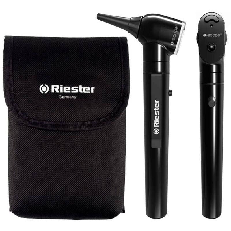 Riester E-Scope Otoscope Direct Illumination / Ophthalmoscope Vacuum 2.7V in Pouch