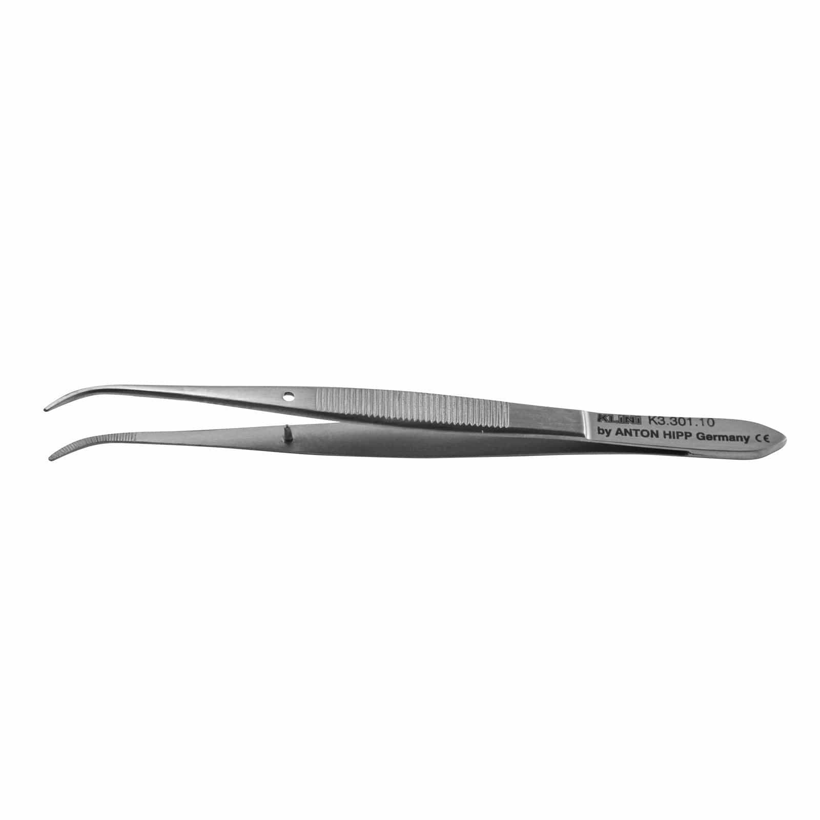 Klini Surgical Instruments 10cm / Half Curved / With Pin Klini Graefe Iris Forceps