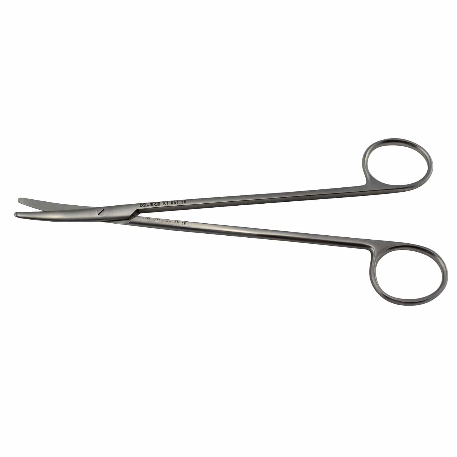 Klini Surgical Instruments 18cm / Curved / Blunt/Blunt Klini Metzenbaum Scissors