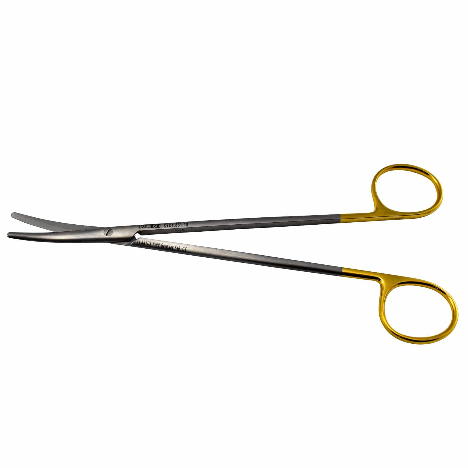 Klini Surgical Instruments 18cm / Curved + TC / Blunt/Blunt Klini Metzenbaum Scissors