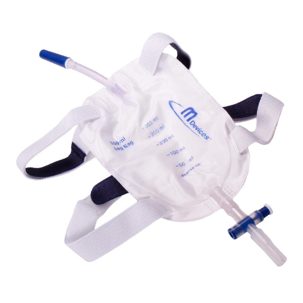 MDevice Leg Bag - T-TAP Non-Return Valve with Bonded Step Connector and Silicone Straps
