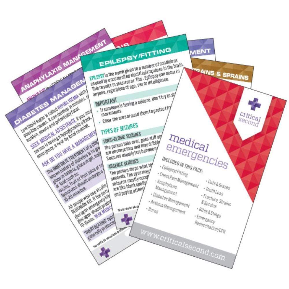 Medical Emergencies Pack - Education Cards