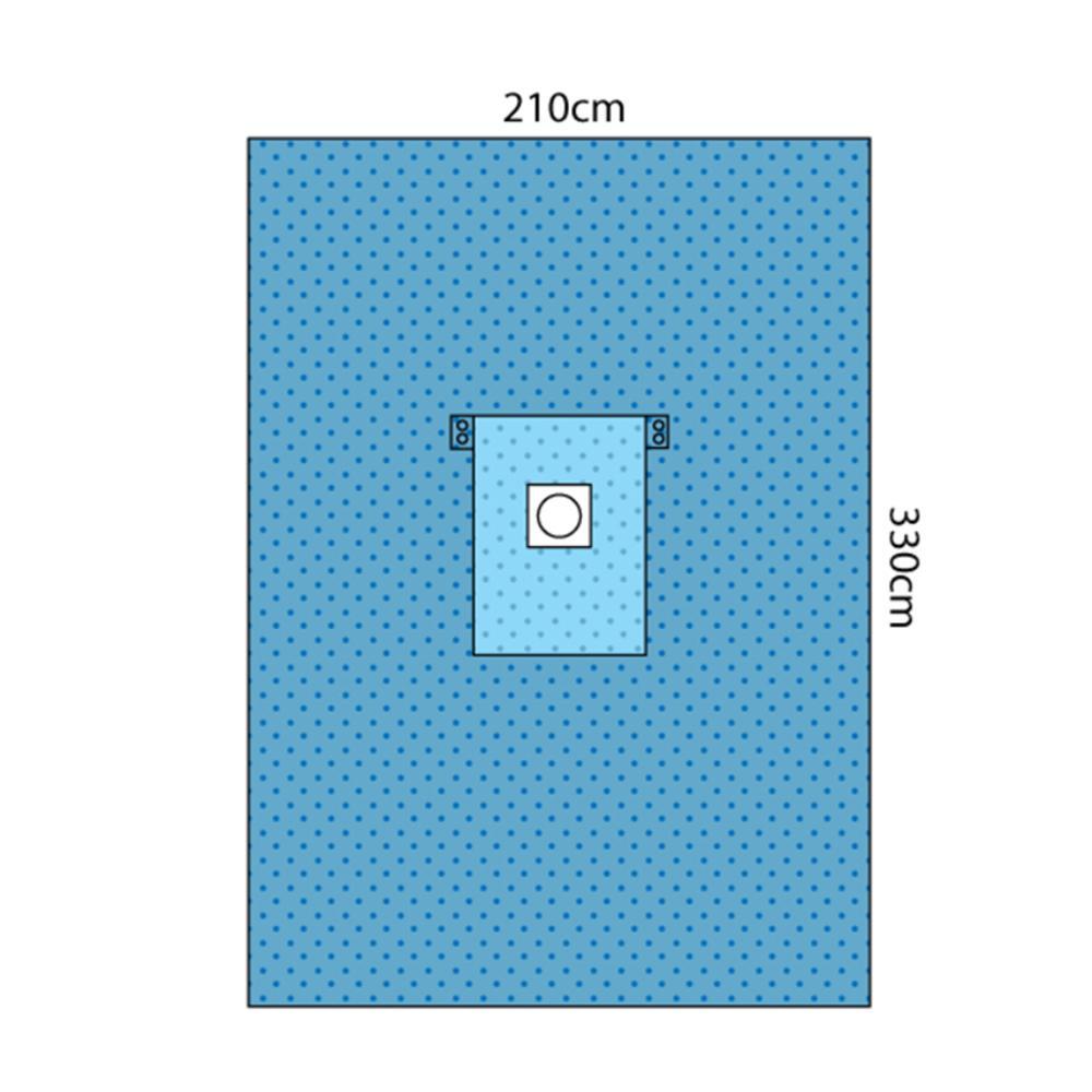 Multigate Drapes & Equipment Covers Hernia Drape W/Round Aperture / 210cm x 330cm / Sterile Multigate Drape