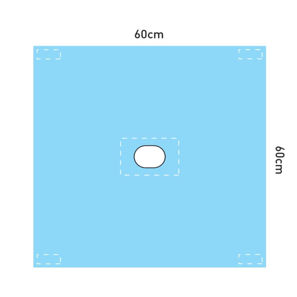Multigate Drapes & Equipment Covers Fenestrated With Adhesive / 60x60cm / Sterile Multigate Drape