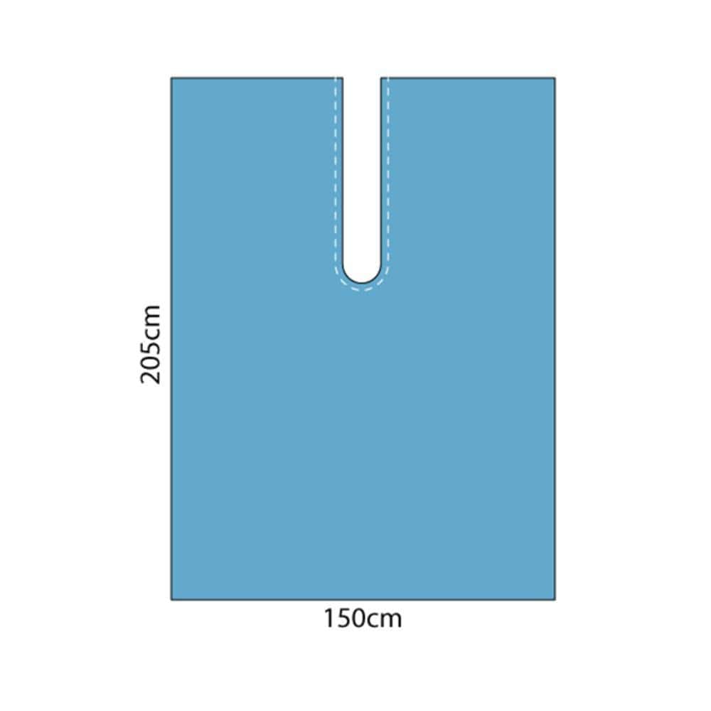 Multigate Drapes & Equipment Covers U Split Drape (BLUE PE) / 150cm x 205cm / Sterile Multigate Drape