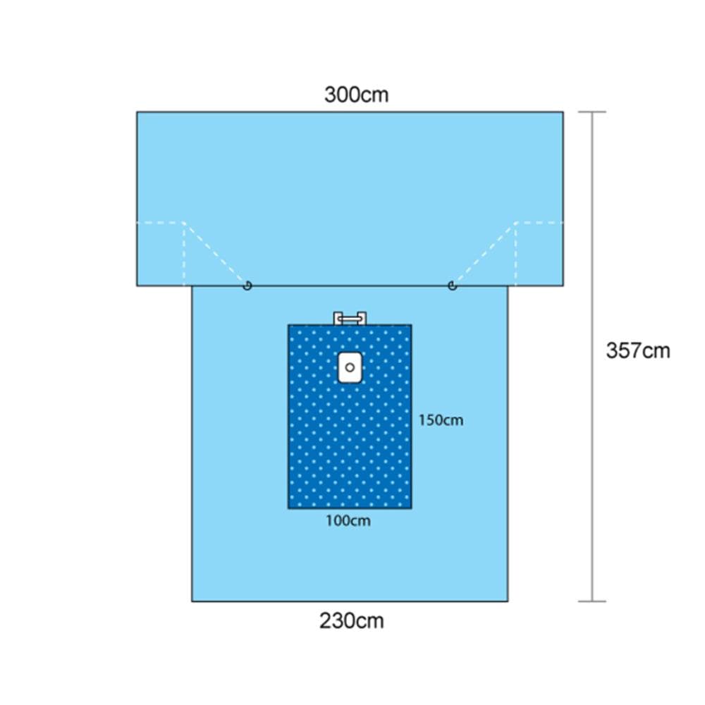 Multigate Drapes & Equipment Covers Extremity T Drape / 300(230)cm x 357cm / Sterile Multigate Drape