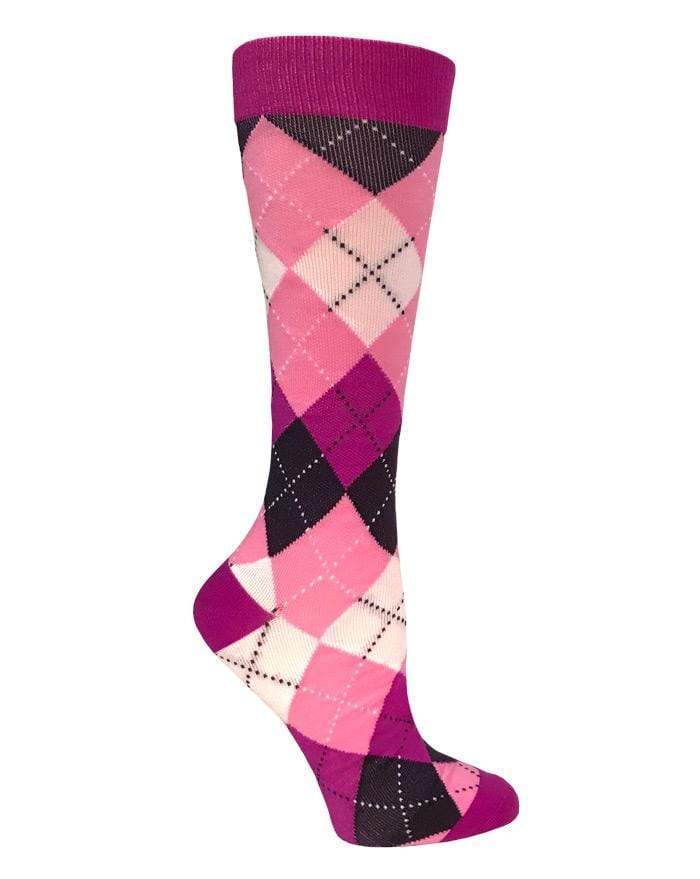 Prestige Medical Socks Argyle Pink & Purple Prestige 30cm Premium Knit Compression Socks