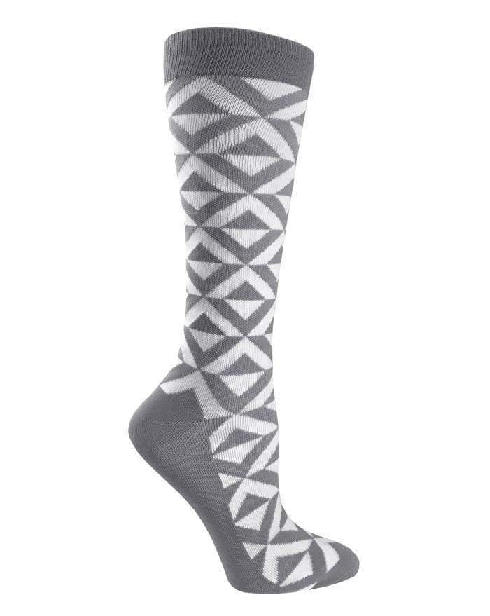 Prestige Medical Socks Diamonds Grey & White Prestige 30cm Premium Knit Compression Socks