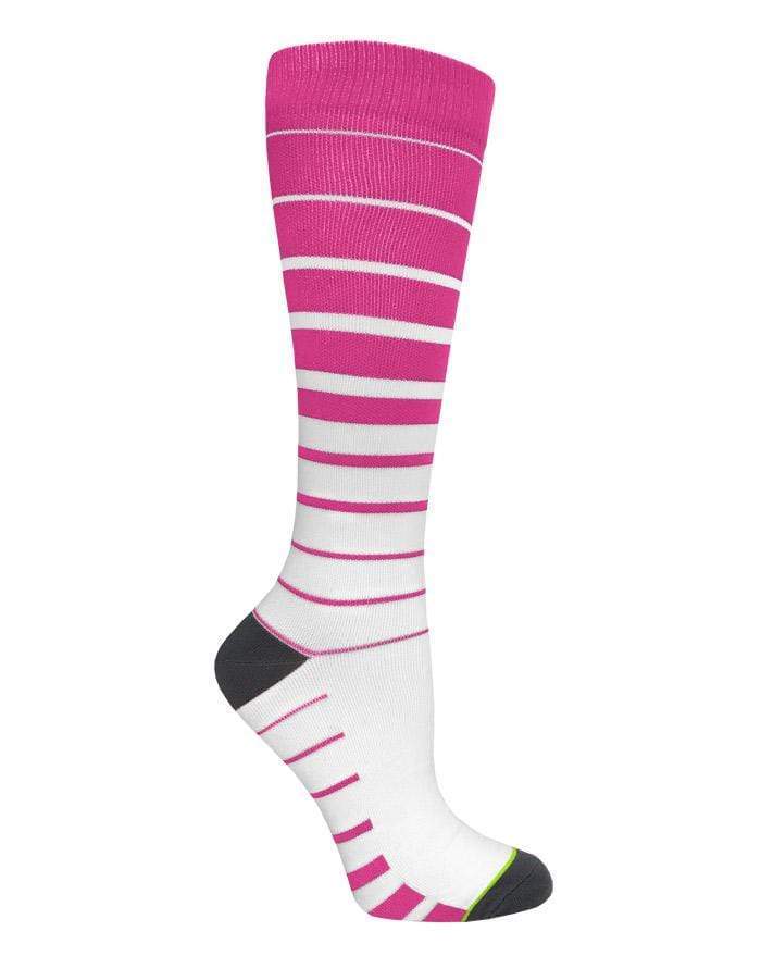 Prestige Medical Socks Hot Pink Stripes Prestige 30cm Premium Knit Compression Socks