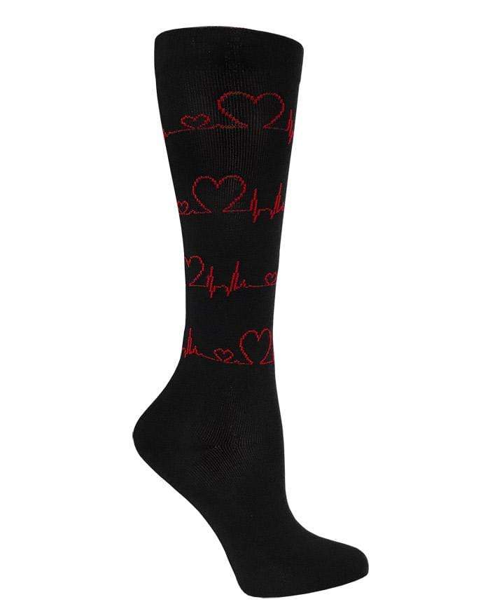 Prestige Medical Socks EKG with Hearts Prestige 30cm Premium Knit Compression Socks