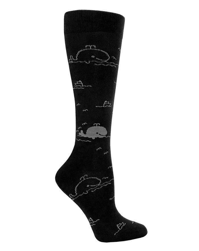 Prestige Medical Socks Whales Grey and Black Prestige 30cm Premium Knit Compression Socks