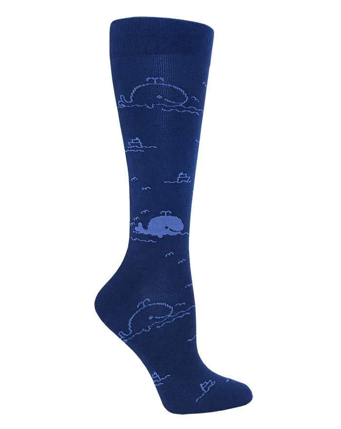Prestige Medical Socks Whales Blue and Navy Prestige 30cm Premium Knit Compression Socks