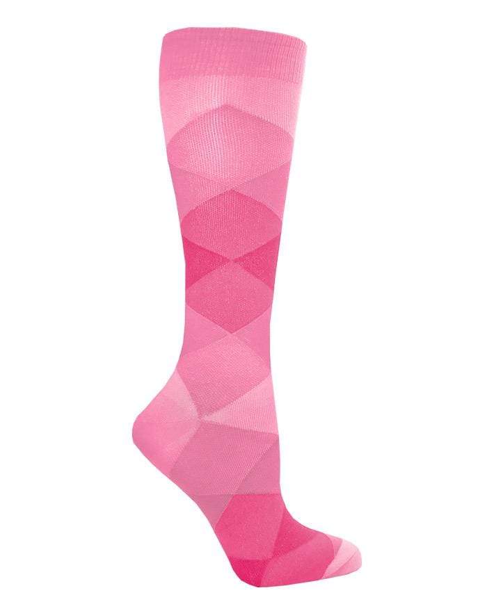 Prestige Medical Socks Simple Argyle Pink Prestige 30cm Premium Knit Compression Socks