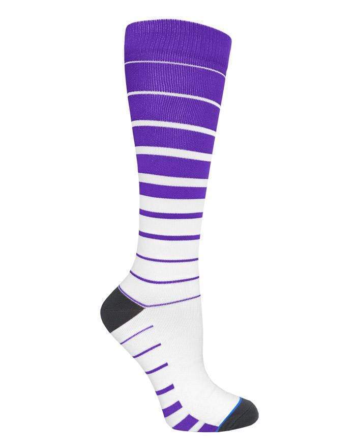 Prestige Medical Socks Purple Stripes Prestige 30cm Premium Knit Compression Socks