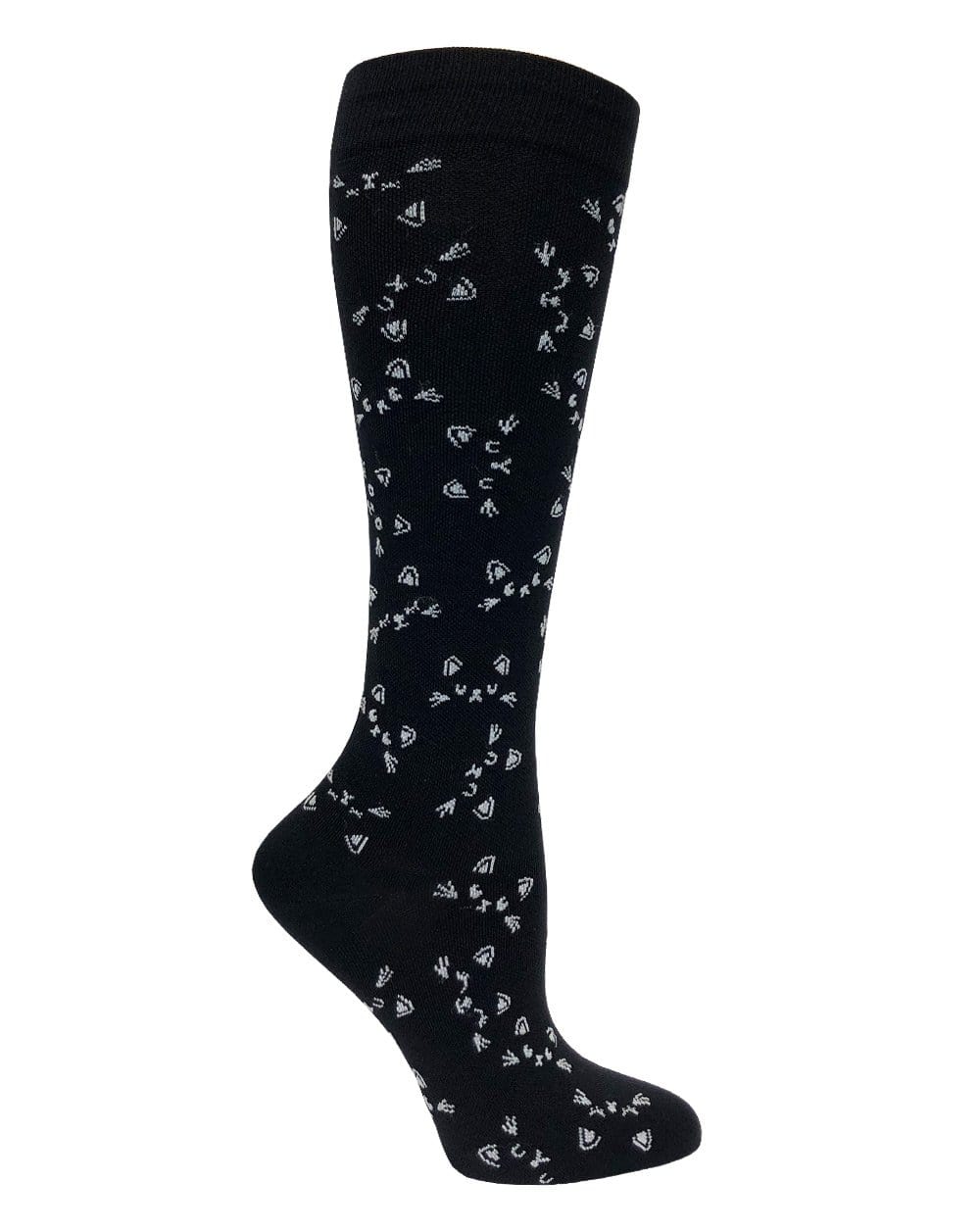 Prestige Medical Socks Cats Black & White Prestige 30cm Premium Knit Compression Socks