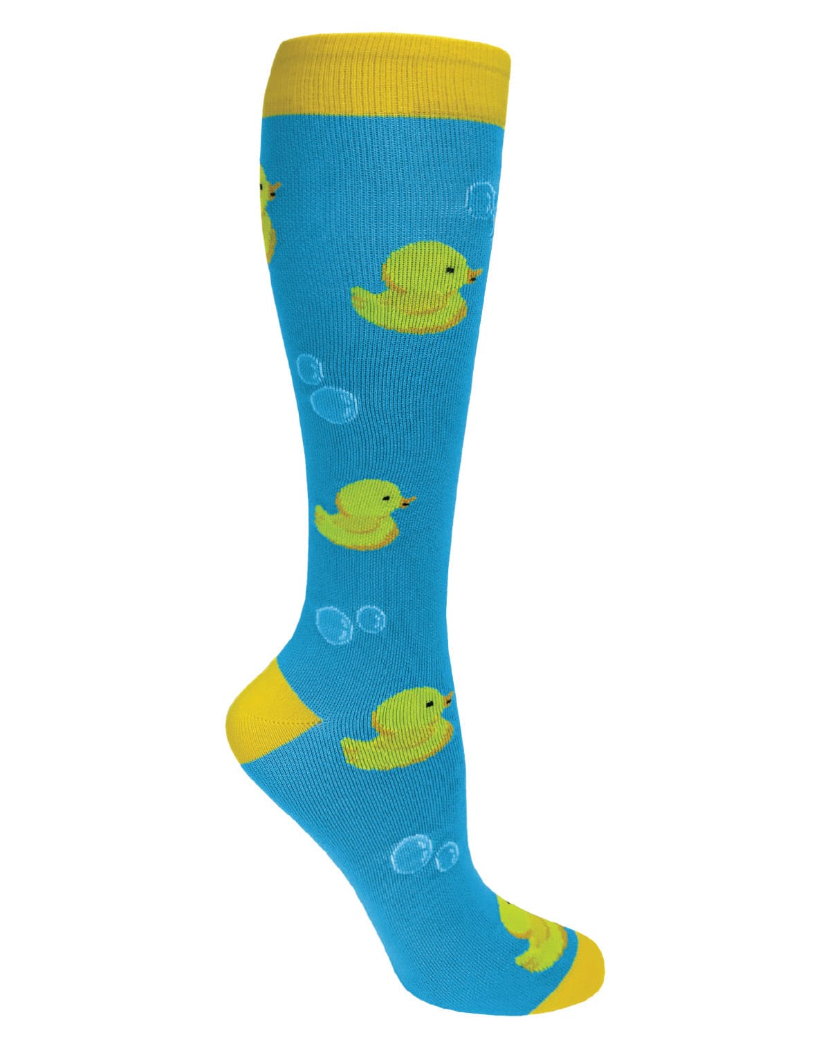 Prestige Medical Socks Yellow Ducks & Bubbles Prestige 30cm Premium Knit Compression Socks
