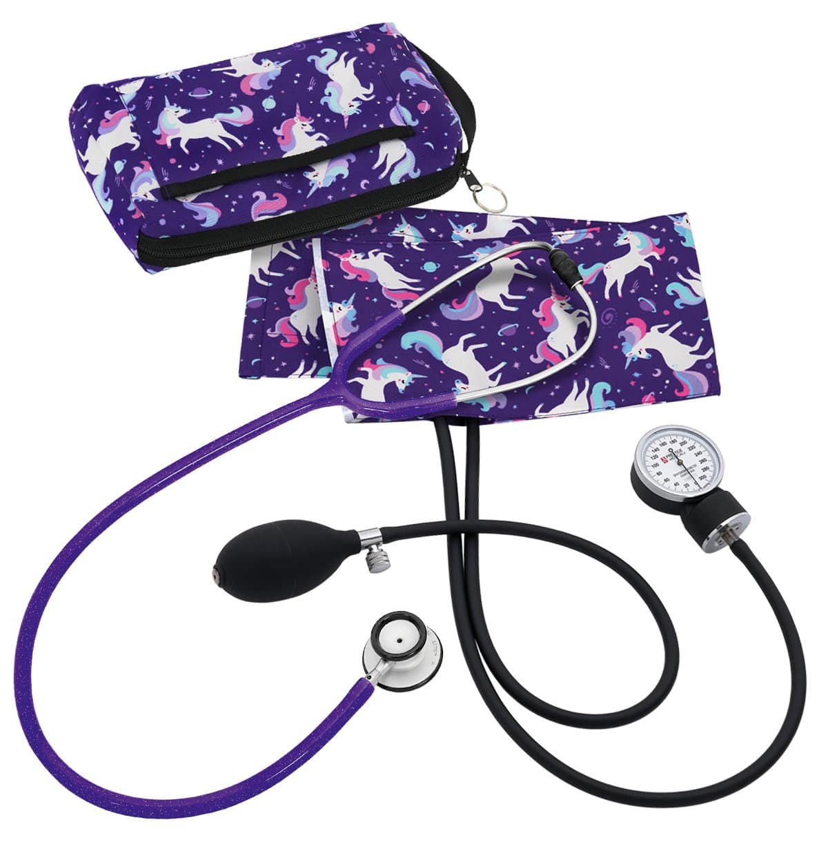 Prestige Medical Sphygmomanometer Kits Unicorns Violet Prestige Clinical Lite Stethoscope Sphygmomanometer Combination Kit