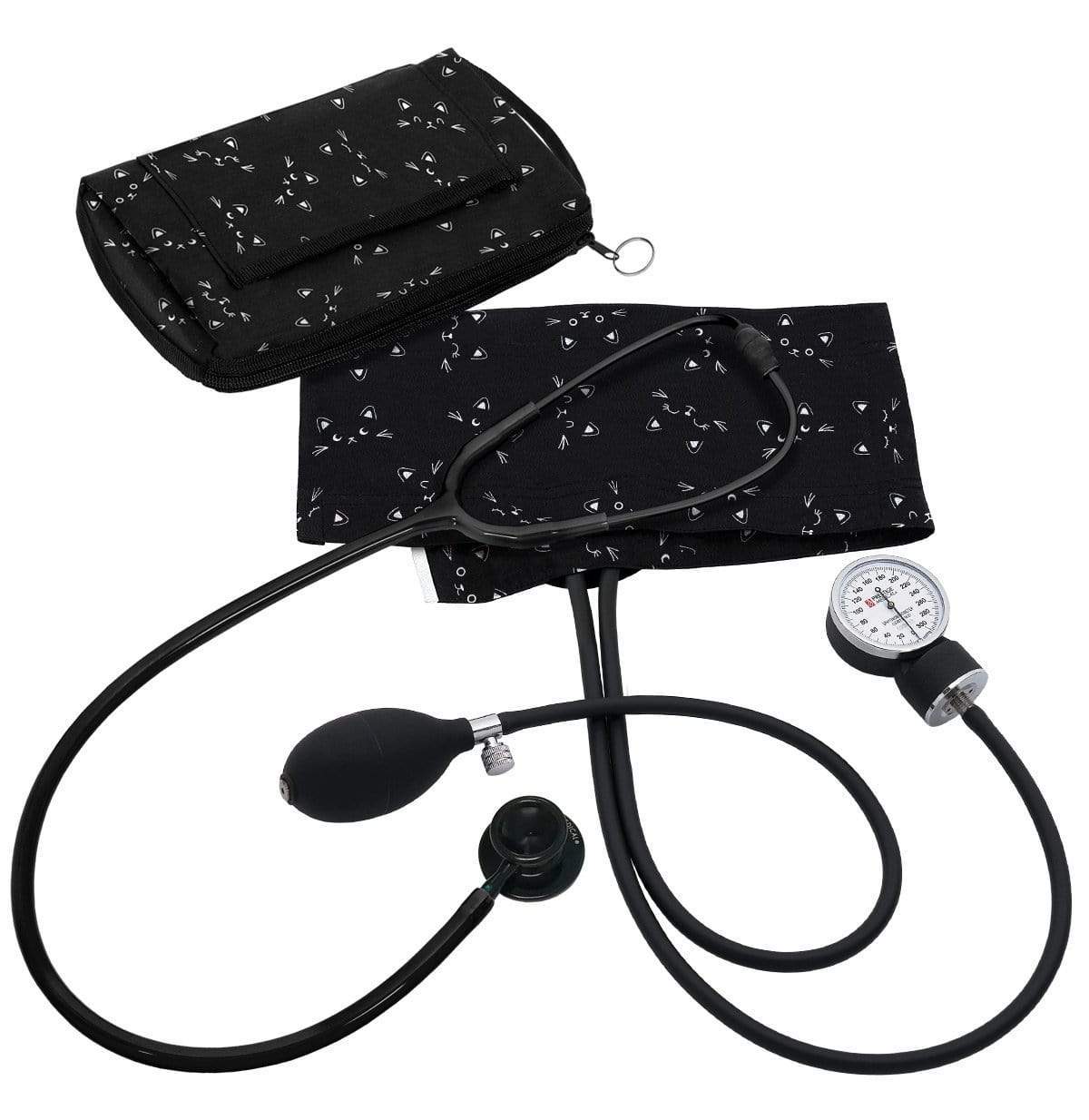 Prestige Medical Sphygmomanometer Kits Cats Black and White Prestige Clinical Lite Stethoscope Sphygmomanometer Combination Kit