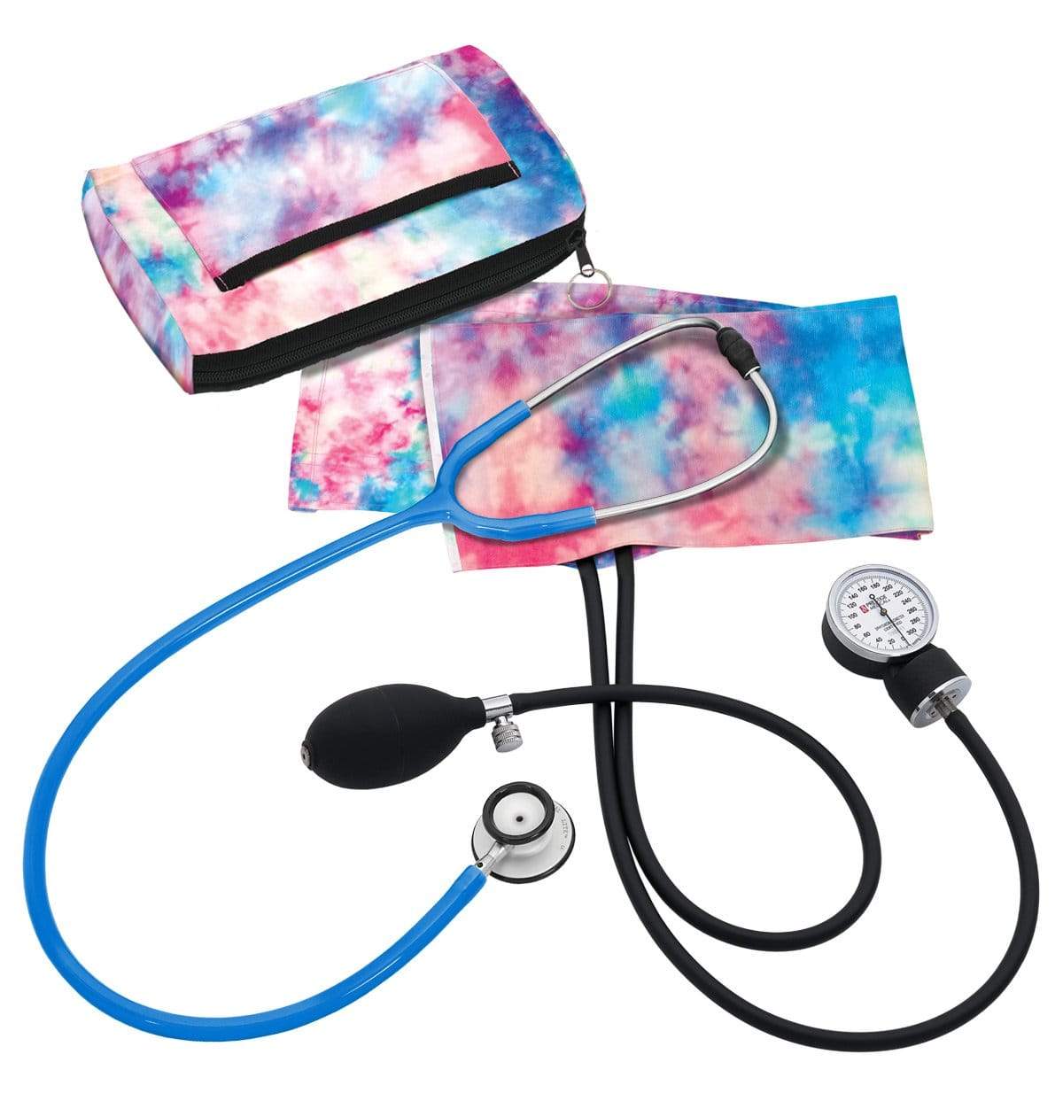 Prestige Medical Sphygmomanometer Kits Tie Dye Cotton Candy Sky Prestige Clinical Lite Stethoscope Sphygmomanometer Combination Kit