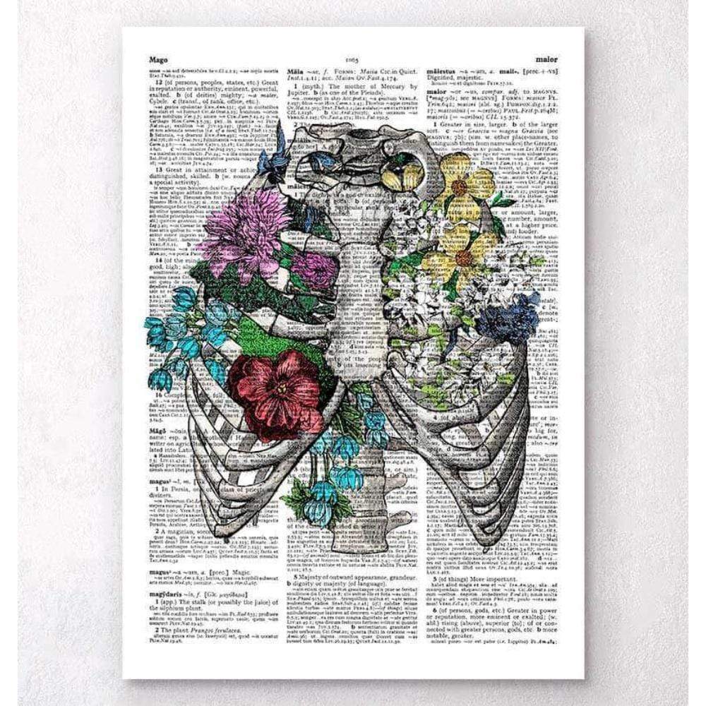 Rib Cage With Flowers Dictionary Page