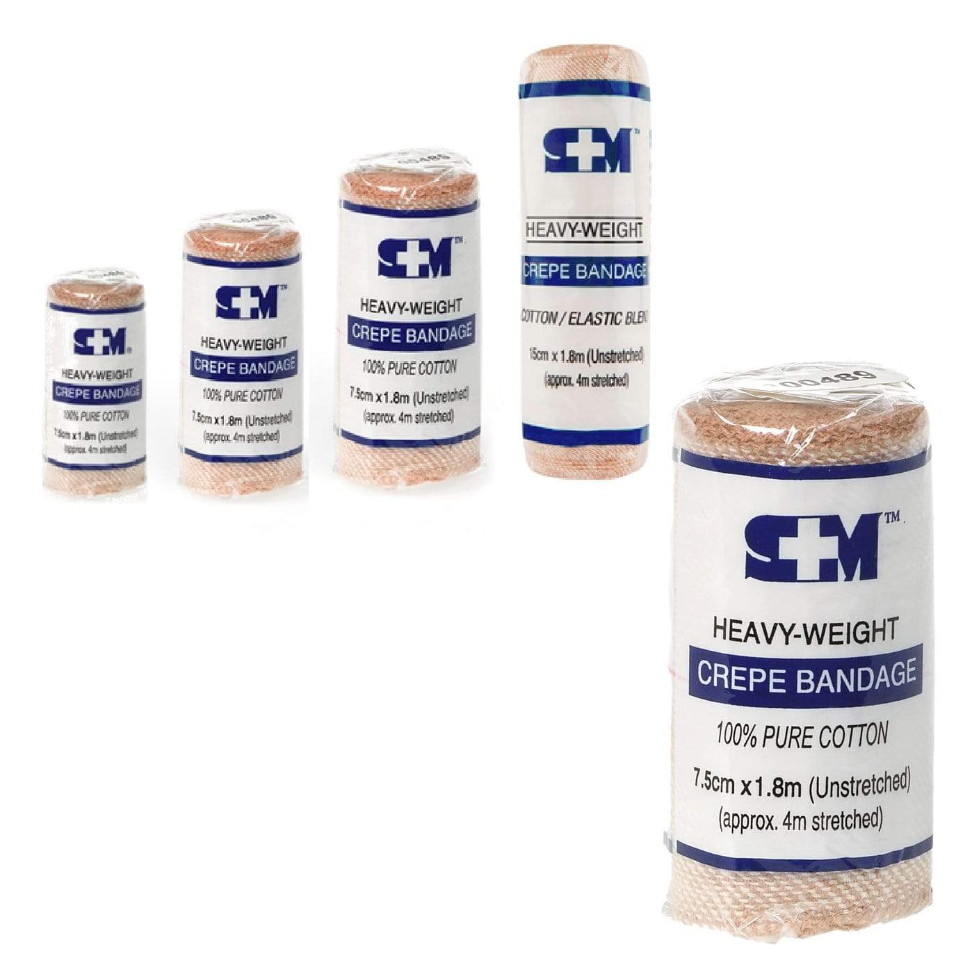 SM Crepe Bandages 10cm x 1.8 - 4m S+M Crepe Bandage Heavy