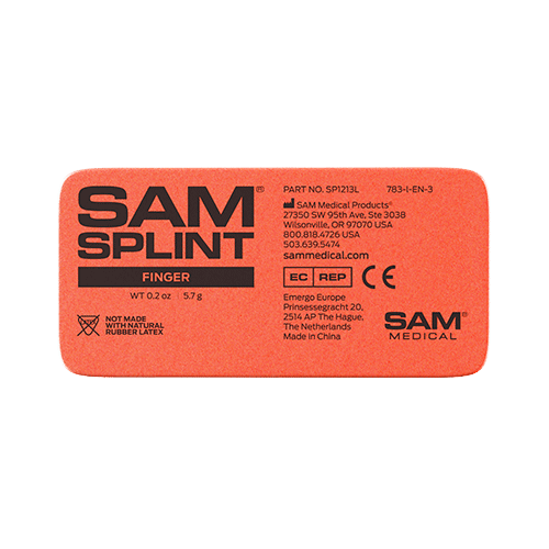 SAM Splint Finger Orange/Blue Standard 4.25 wide XL 5.5 wide