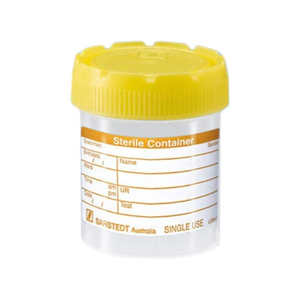 Sarstedt Non-Sterile 70ml Specimen Jar Yellow Cap