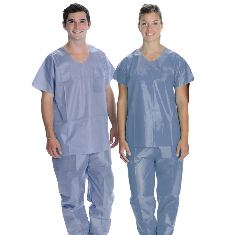 Scrub Tops Fluid Resistant Large Disposable