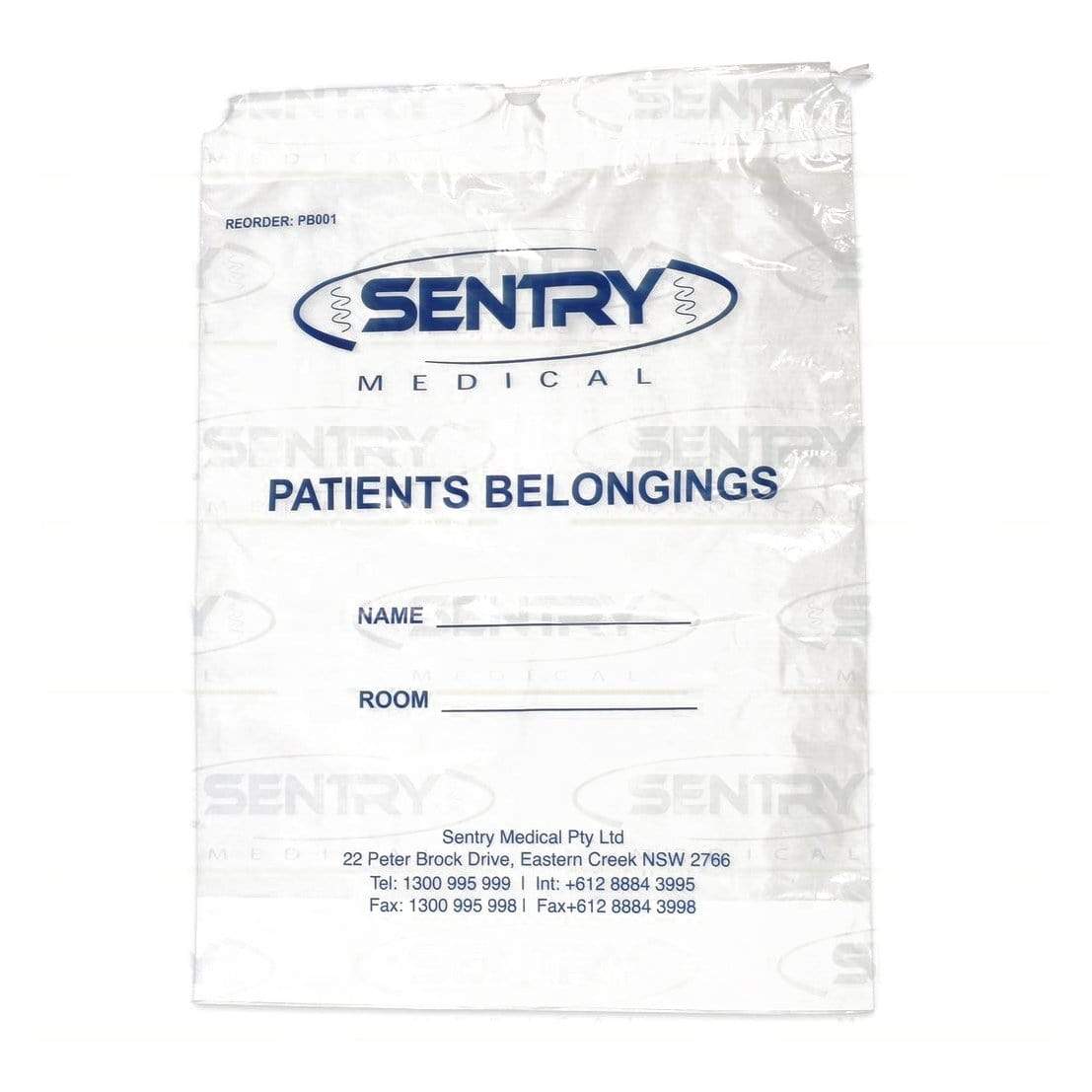 Sentry Patient's Belongings Bag