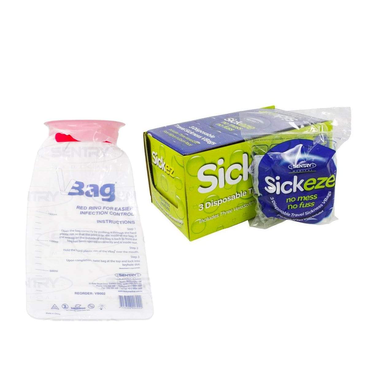 Sentry Sickeze Emesis Bag Retail Shelf