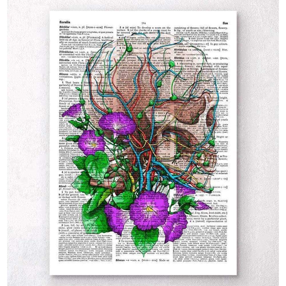 Skull With Flowers Dictionary Page